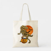 Kinder Halloween Dinosaur Skeleton Trick or treat  Tote Bag (Achterkant)