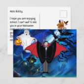 Kinder Halloween Dracula Aangepaste Bericht Feestdagenkaart (Voorkant / Achterkant)