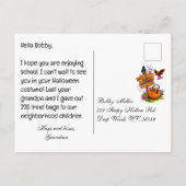 Kinder Halloween Dracula Aangepaste Bericht Feestdagenkaart (Achterkant)