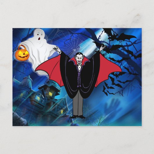 Kinder Halloween Dracula Aangepaste Bericht Feestdagenkaart (Voorkant)