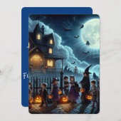 kinder Halloween fancy jurk uitnodiging partij kaa (Voorkant / Achterkant)