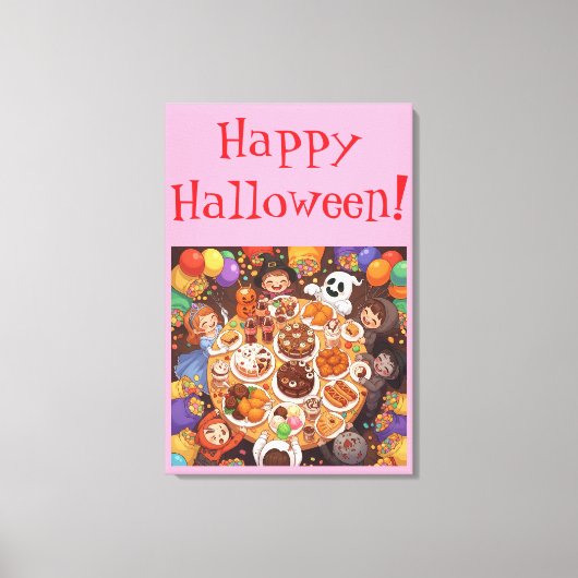 Kinder Halloween-feest Canvas Afdruk (Voorkant)