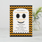 Kinder Halloween Feestuitnodiging Halloween Ghost Kaart (Staand voorkant)