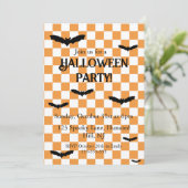 Kinder Halloween-feestuitnodiging Spooky Bats Kaart (Staand voorkant)