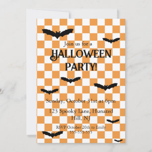 Kinder Halloween-feestuitnodiging Spooky Bats Kaart