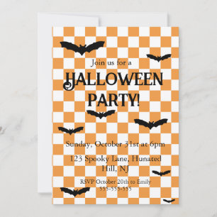 Kinder Halloween-feestuitnodiging Spooky Bats Kaart