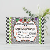 Kinder Halloween-feestuitnodiging, verjaardagsuitn Kaart (Staand voorkant)