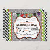 Kinder Halloween-feestuitnodiging, verjaardagsuitn Kaart (Voorkant / Achterkant)