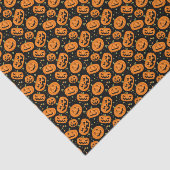 Kinder Halloween Grinning Oranje Pumpkins Fun Part Tissuepapier (Detail)