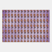 Kinder Halloween heks, weerwolf, pompoen Inpakpapier Vel (Voorkant 2)