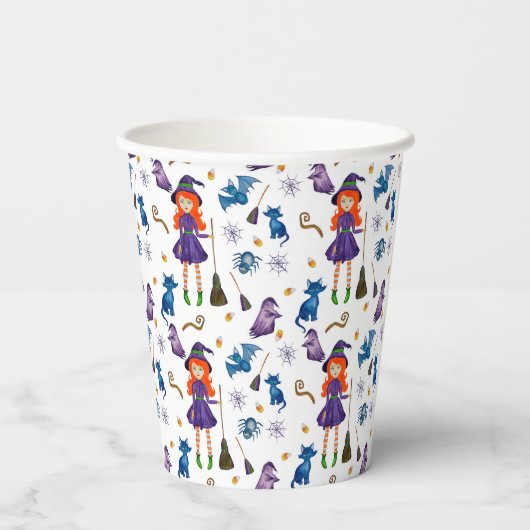 Kinder Halloween Heksen Papieren beker (Achterkant)