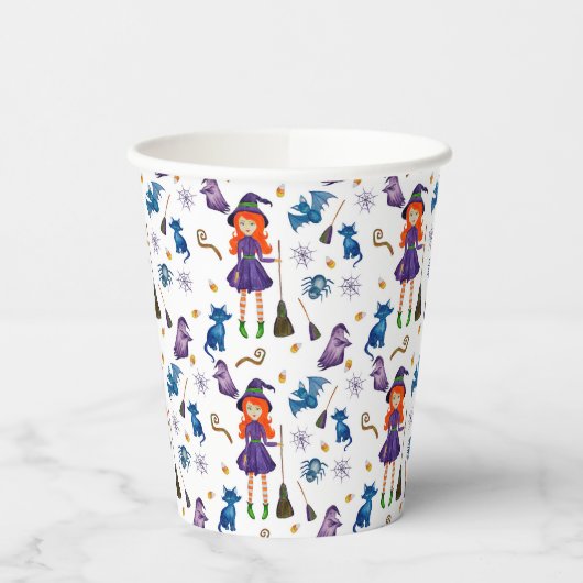 Kinder Halloween Heksen Papieren beker (Links)