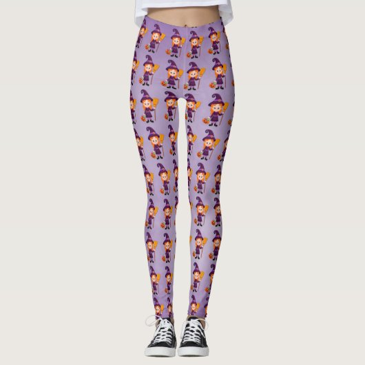 Kinder Halloween heksenkostuum Leggings (Voorkant)