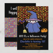 Kinder Halloween Heksenpompoen & Vleermuizen Verja Kaart (Voorkant / Achterkant)