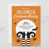 Kinder Halloween Heksenvoeten Kostuum Feest Uitnod Kaart (Voorkant)