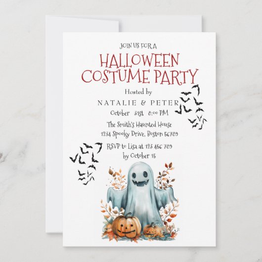 Kinder Halloween Kostuum Feest I Ghost Kaart (Voorkant)