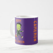 Kinder Halloween kostuum Frankenstein Custom Name Koffiemok (Voorkant links)