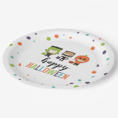 Kinder Halloween Kostuum Party Kleurrijk Papieren Bordje (Gekanteld)