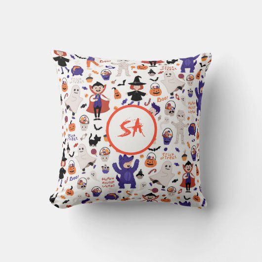 Kinder Halloween Kostuum Party Trick or treat Boo Kussen (Voorkant)