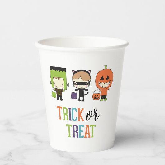 Kinder Halloween Kostuum Party Trick or treat Papieren Bekers (Voorkant)