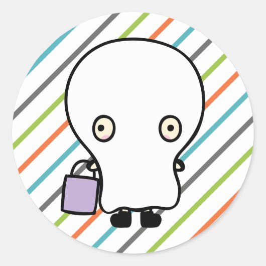 Kinder Halloween Kostuum Party Uitnodiging Sticker (Voorkant)