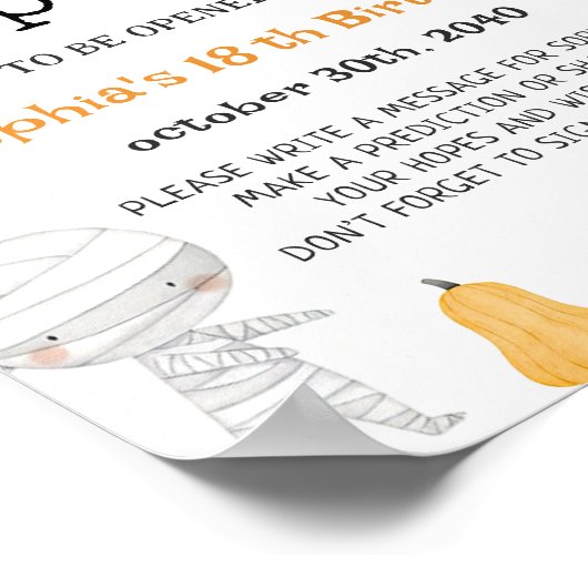 Kinder Halloween Kostuum Verjaardag Tijd Capsule T Poster (Hoek)