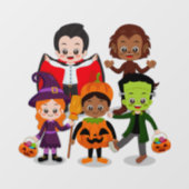 Kinder Halloween kostuumfeest Raamsticker (Vel)