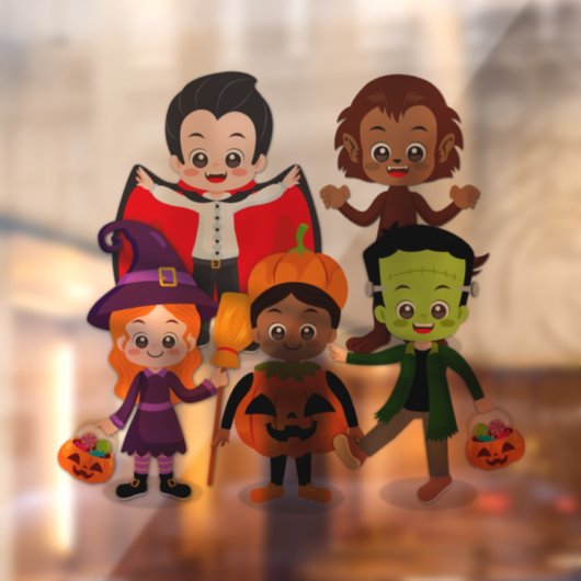 Kinder Halloween kostuumfeest Raamsticker (Vel 2)