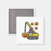 Kinder Halloween kraanconstructie vrachtwagen kost Magneet (Voorkant / Achterkant)