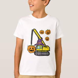 Kinder Halloween kraanconstructie vrachtwagen kost T-shirt