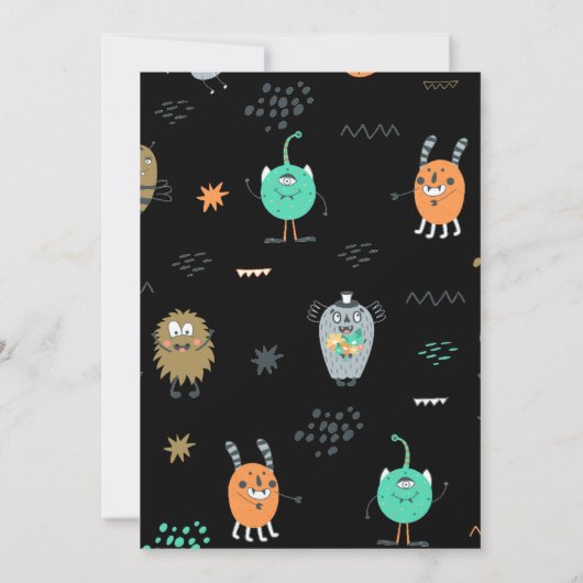 Kinder Halloween Monster Mash Bash Party Kaart (Achterkant)