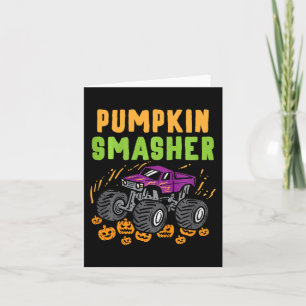 Kinder Halloween Monster Truck Pompoen Smasher Boy Kaart