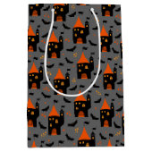 Kinder halloween Night Spooky Castle Bats Medium Cadeauzakje (Voorkant)