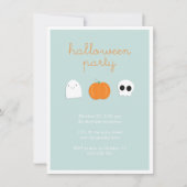 Kinder Halloween Party Cute Skull Ghost Pumpkin Kaart (Voorkant)
