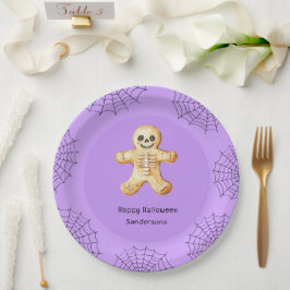 Kinder Halloween Party Gingerbread Skeleton Papieren Bordje