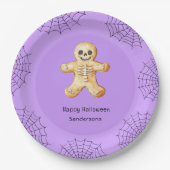 Kinder Halloween Party Gingerbread Skeleton Papieren Bordje (Voorkant)