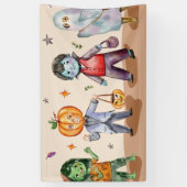 Kinder Halloween Party, Halloween Party Home Decor Spandoek (Verticaal)