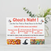 Kinder Halloween Party Invitation Kaart (Staand voorkant)