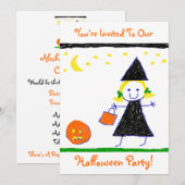 Kinder Halloween Party! Kaart (Voorkant / Achterkant)