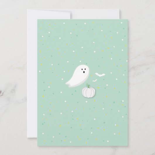 Kinder Halloween Party Mint Ghosts Pumpkin Kaart (Achterkant)