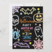 Kinder Halloween Party Neon Party Glow Donker Kaart (Voorkant)