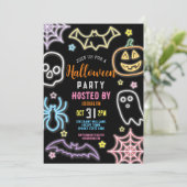 Kinder Halloween Party Neon Party Glow Donker Kaart (Staand voorkant)