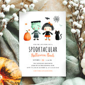 Kinder Halloween Party Schattigee Spooky Invitatio Kaart