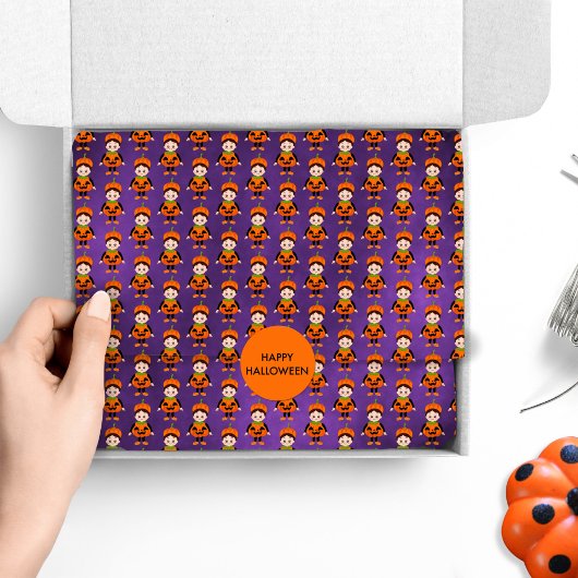 Kinder Halloween pompoen kostuum Tissuepapier