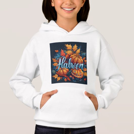 Kinder Halloween Pullover Hoodie wit (Voorkant)