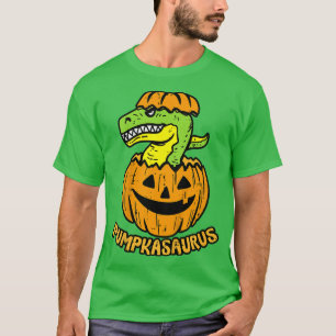 Kinder Halloween Pumpkasaurus Pumpkin Dinosaur Boy T-shirt