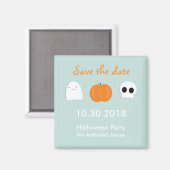 Kinder Halloween Save Date Leuke Ghost Skull Pompo Magneet (Voorkant / Achterkant)