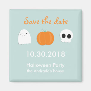 Kinder Halloween Save Date Leuke Ghost Skull Pompo Magneet