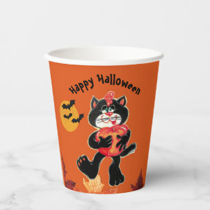 Kinder Halloween Schattige zwart kattenfeest Papieren Bekers