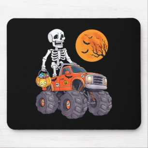 Kinder Halloween Skelet Rijden Monster Truck Fun T Muismat